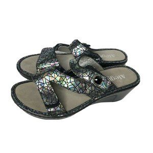 ALEGRIA Lot 372 Tectonic Leather LOTI Wedge Sandal